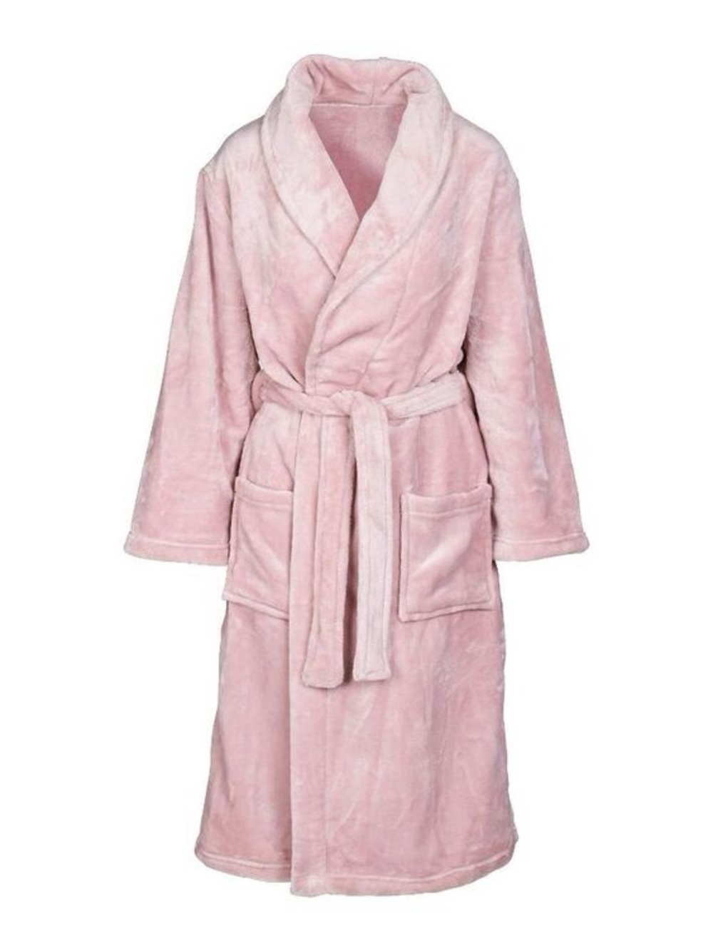 La Vie En Rose Plush Shawl Collar Robe in Light Pink